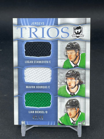 2024 UPPER DECK THE CUP - TRIOS - L. STANKOVEN / M. BOURQUE / L. BICHSEL - #C3-SBB - #'D/49 - TRIPLE RELIC