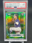 2022 TOPPS CHROME SONIC - GREEN/YELLOW SONIC REFRACTOR - J. LOWE - #83 - #'D/99 - PSA 9 - RC