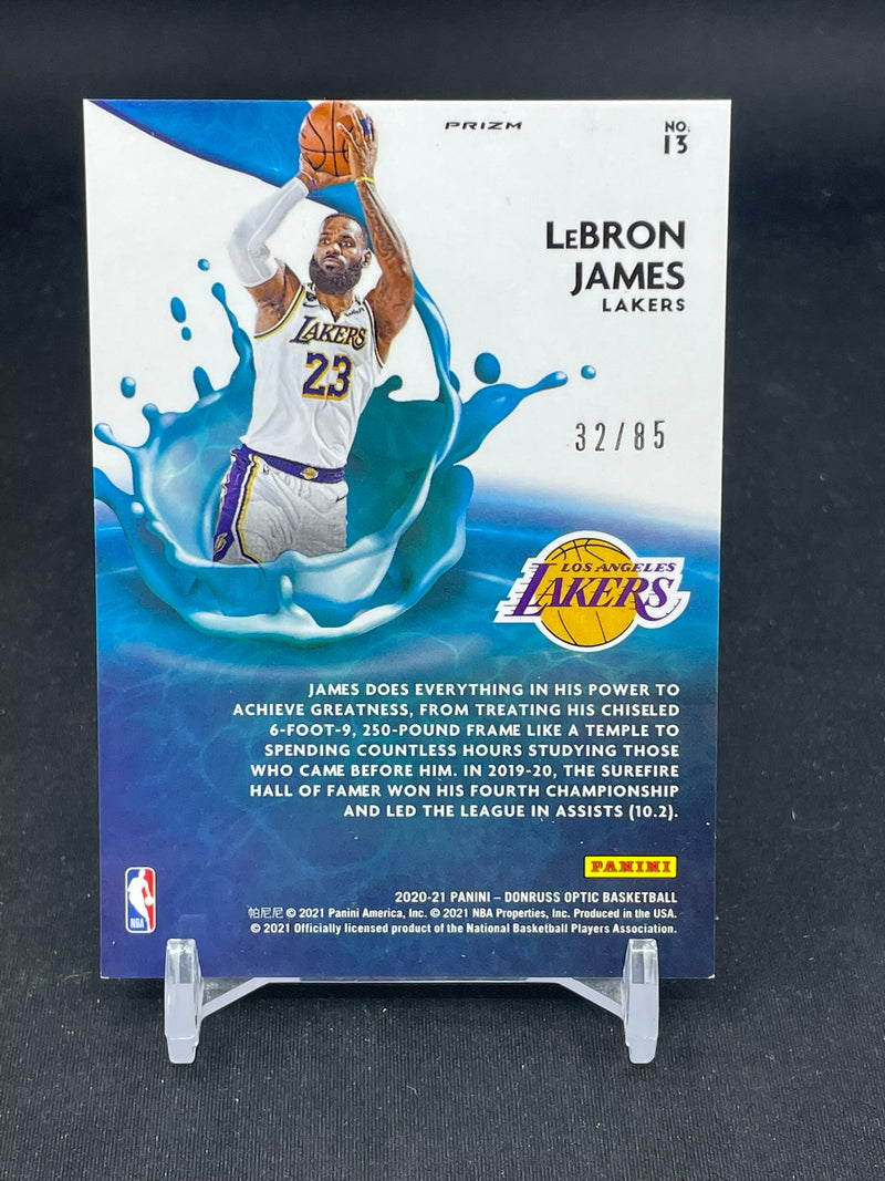 2020 PANINI DONRUSS OPTIC - PRIZM - SPLASH - L. JAMES - #13 - #'D/85