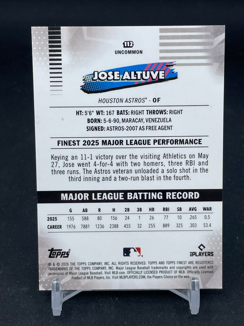 2026 TOPPS FINEST - WHITE MINI DIAMOND - J. ALTUVE - #112 - #'D/30