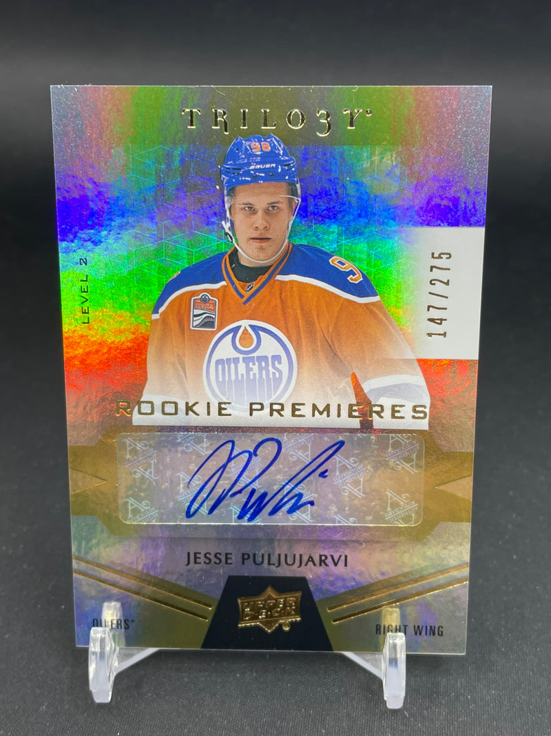 2016 UPPER DECK TRILOGY - ROOKIE PREMIERES - J. PULJUJARVI - #87 - #'D/275 - AUTOGRAPH - RC