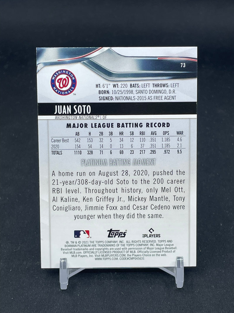 2021 TOPPS BOWMAN PLATINUM - GREEN FOIL - J. SOTO - #73 - #'D/299