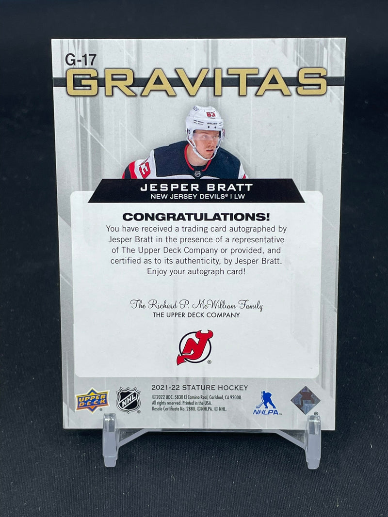 2021 UPPER DECK STATURE - GREEN - GRAVITARS - J. BRATT - #G-17 - #'D/15 - AUTOGRAPH