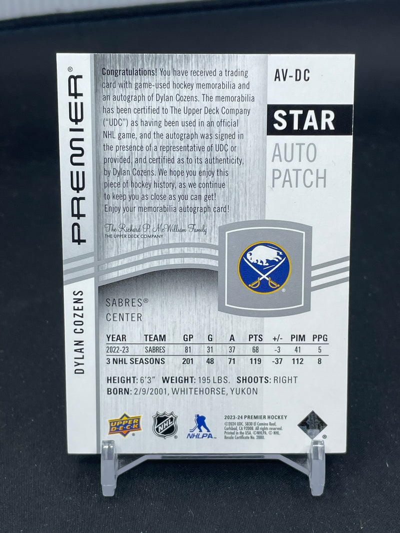 2023 UPPER DECK PREMIER - STAR AUTO PATCH - D. COZENS - #AV-DC - #'D/49 - RELIC - AUTOGRAPH
