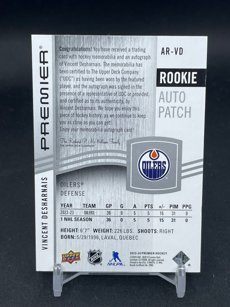 2023 UPPER DECK PREMIER - ROOKIE AUTO PATCH - V. DESHARNAIS - #AR-VD - #'D/249 - RELIC - AUTOGRAPH - RC
