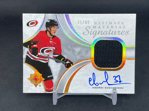 2021 UPPER DECK ULTIMATE - MATERIAL SIGNATURES - A. SVECHNIKOV - #UMS-AS - #'D/49 - RELIC - AUTOGRAPH