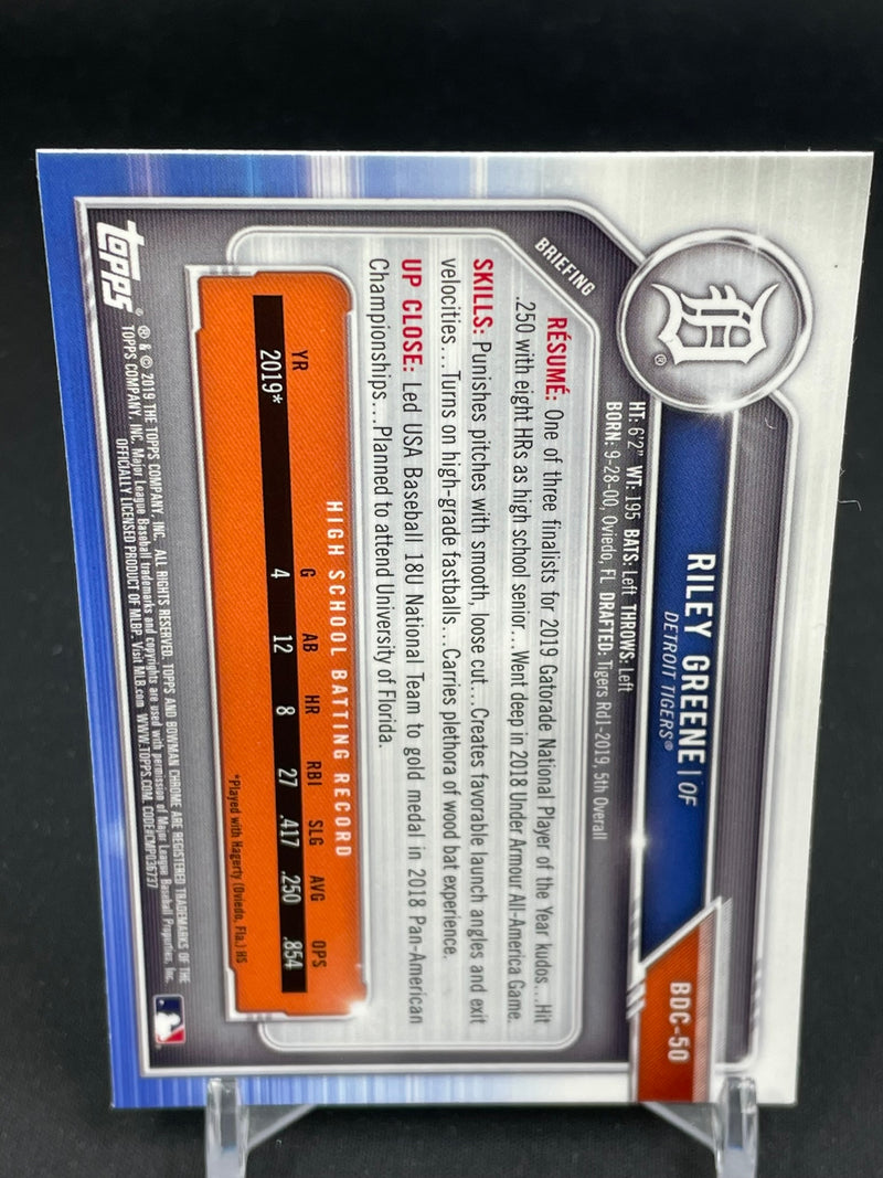 2019 TOPPS BOWMAN DRAFT CHROME - 1ST BOWMAN - R. GREENE -