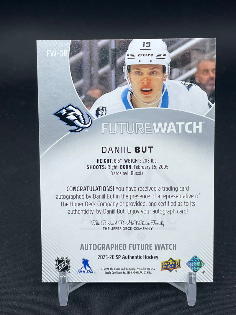 2025 UPPER DECK SP AUTNENTIC - HORIZONTAL FUTURE WATCH AUTO - D. BUT - #FW-DB - #'D/599 - AUTOGRAPH - RC