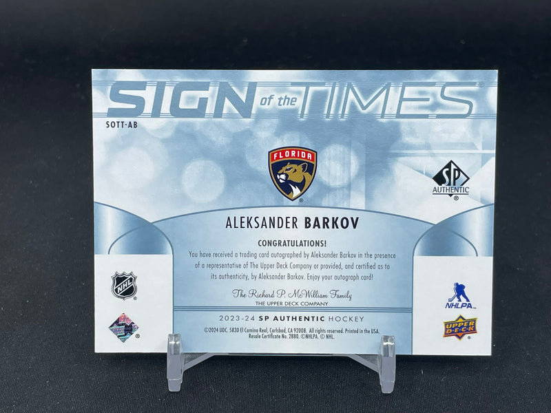 2023 UPPER DECK SP AUTHENTIC - SIGN OF THE TIMES - A. BARKOV -