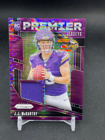 2024 PANINI PRIZM - PURPLE PULSAR - PREMIER JERSEYS - J. MCCARTHY - #PJ-JJM - RELIC