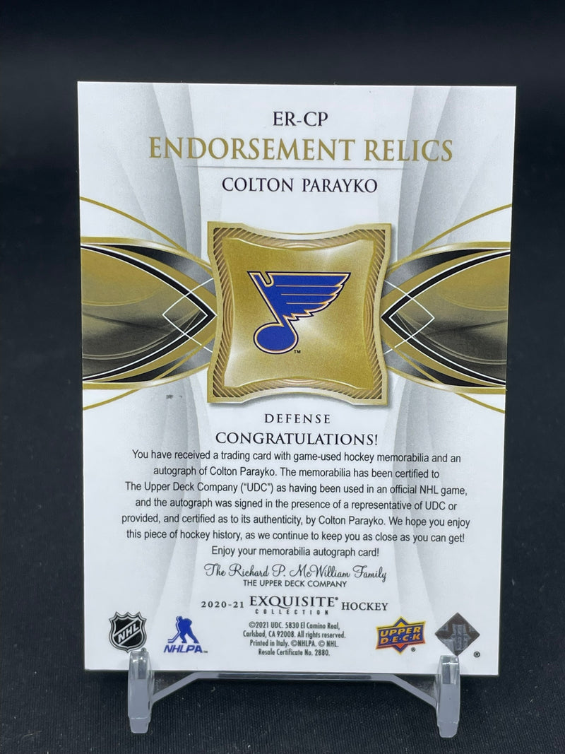 2020 UPPER DECK EXQUISITE - ENDORSEMENT RELICS - C. PARAYKO - #ER-CP - #'D/50 - RELIC - AUTOGRAPH