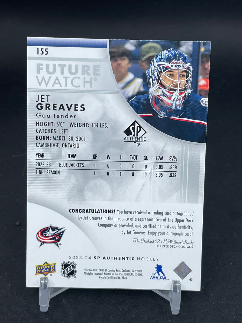 2023 UPPER DECK SP AUTHENTIC - FUTURE WATCH AUTO - J. GREAVES - #155 - #'D/999 - AUTOGRAPH - RC