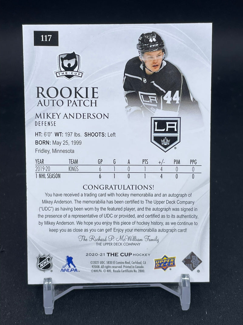 2020 UPPER DECK THE CUP - ROOKIE AUTO PATCH - M. ANDERSON - #117 - #'D/249 - RELIC - AUTOGRAPH - RC