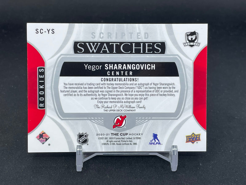 2020 UPPER DECK THE CUP - SCRIPTED SWATCHES - Y. SHARANGOVICH - #SC-YS - #'D/35 - RELIC - AUTOGRAPH - RC