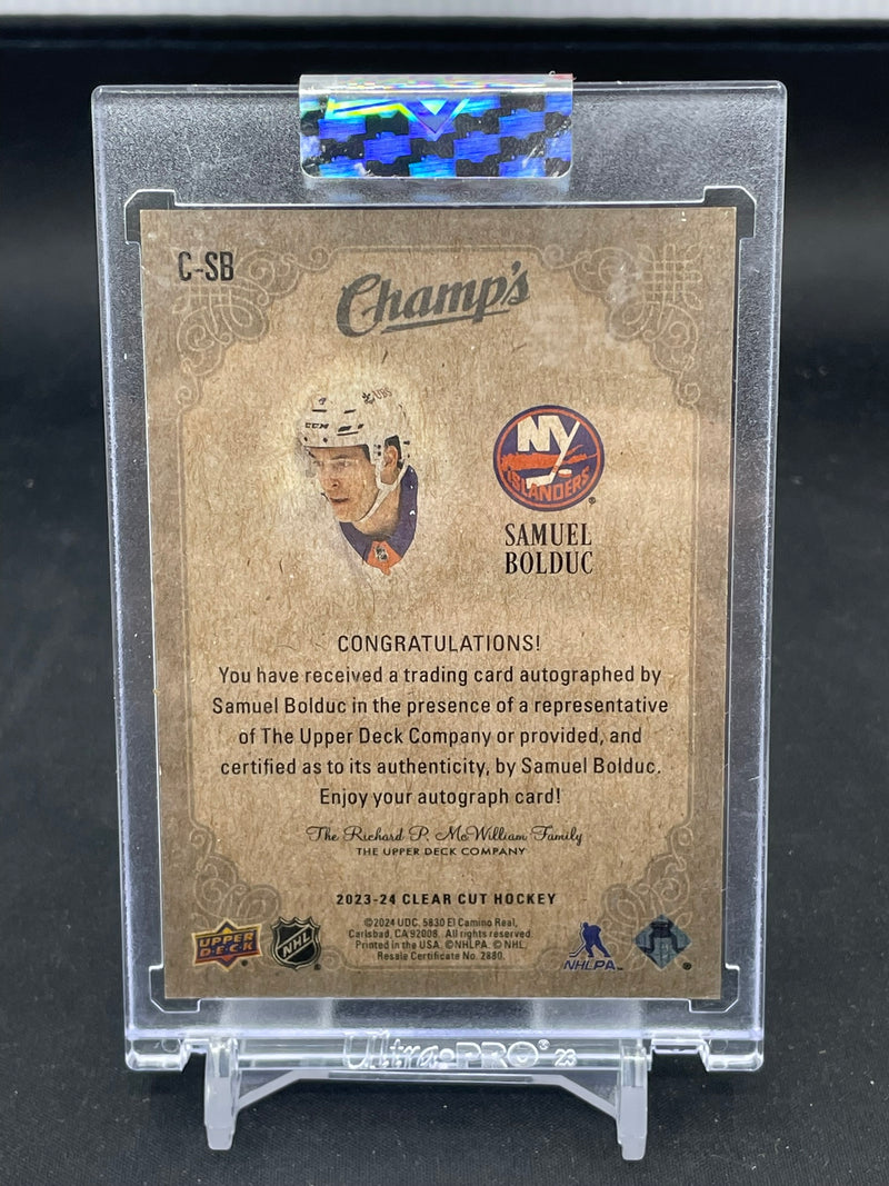 2023 UPPER DECK CLEAR CUT - PURPLE - CHAMP'S - S. BOLDUC - #C-SB - #'D/50 - AUTOGRAPH - RC