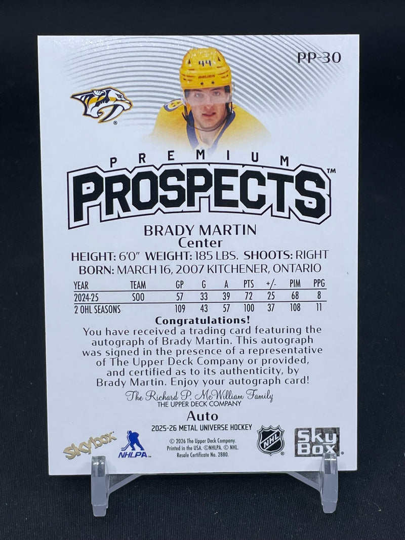2025 UPPER DECK METAL UNIVERSE SKYBOX - PREMIUM PROSPECTS - B. MARTIN -