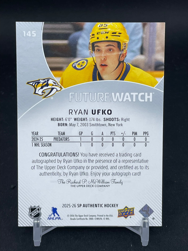 2025 UPPER DECK SP AUTHENTIC - FUTURE WATCH AUTO - R. UFKO - #145 - #'D/999 - AUTOGRAPH - RC