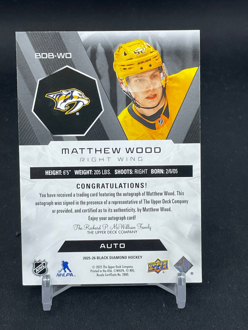 2025 UPPER DECK BLACK DIAMOND - AUTO - M. WOOD - #BDB-WO - #'D/99 - AUTOGRAPH