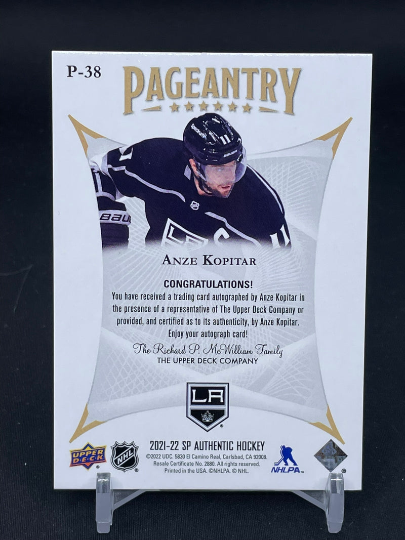 2021 UPPER DECK SP AUTHENTIC - PEGEANTRY - A. KOPITAR -