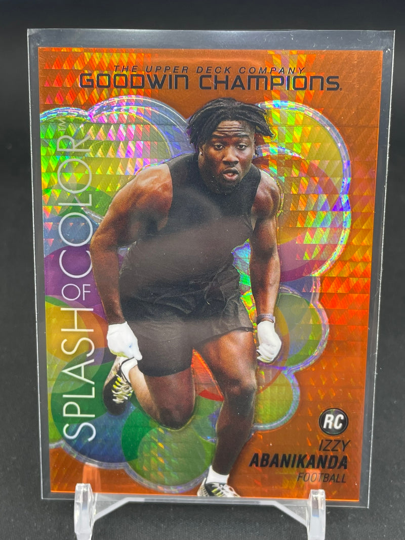 2023 UPPER DECK GOODWIN CHAMPIONS - SPLASH OF COLOR - ORANGE PRISM - I. ABANIKANDA - #SCO-90 - #'D/499 - RC