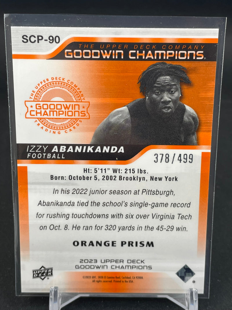 2023 UPPER DECK GOODWIN CHAMPIONS - SPLASH OF COLOR - ORANGE PRISM - I. ABANIKANDA - #SCO-90 - #'D/499 - RC