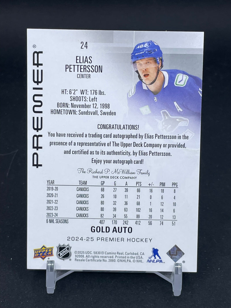 2024 UPPER DECK PREMIER - GOLD AUTO - E. PETTERSSON - #24 - #'D/25 - AUTOGRAPH