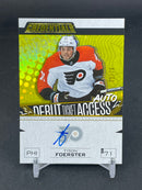 2023 UPPER DECK CREDENTIALS - YELLOW - DEBUT TICKET ACCES - T. FOERSTER - #DTAA-TF - #'D/75 - AUTOGRAPH - RC