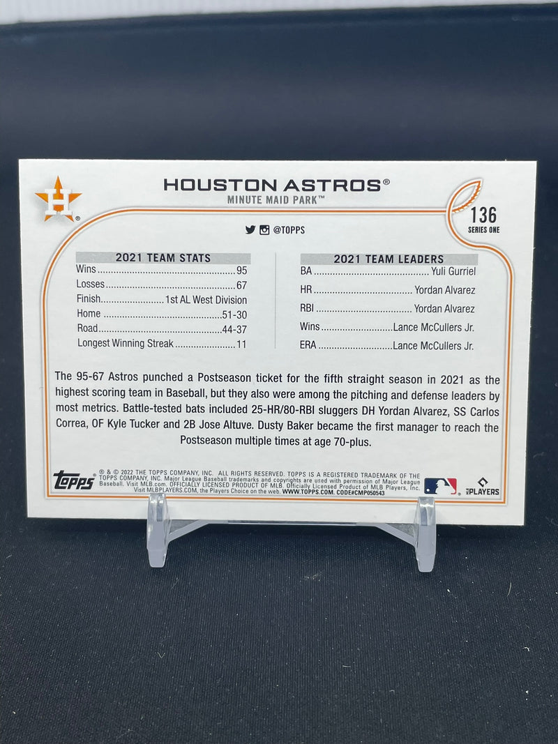 2022 TOPPS SERIES ONE - GOLD RAINBOW FOIL - HOUSTON ASTROS -