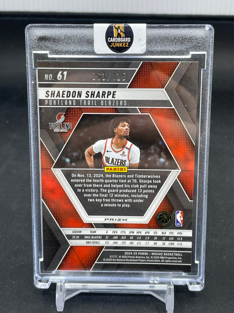 2024 PANINI MOSAIC - BLUE ICE - S. SHARPE - #61 - #'D/125