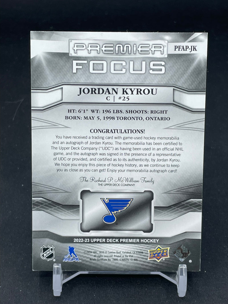 2022 UPPER DECK PREMIER - PREMIER FOCUS - J. KYROU - #PFAP-JK - #'D/49 - RELIC - AUTOGRAPH
