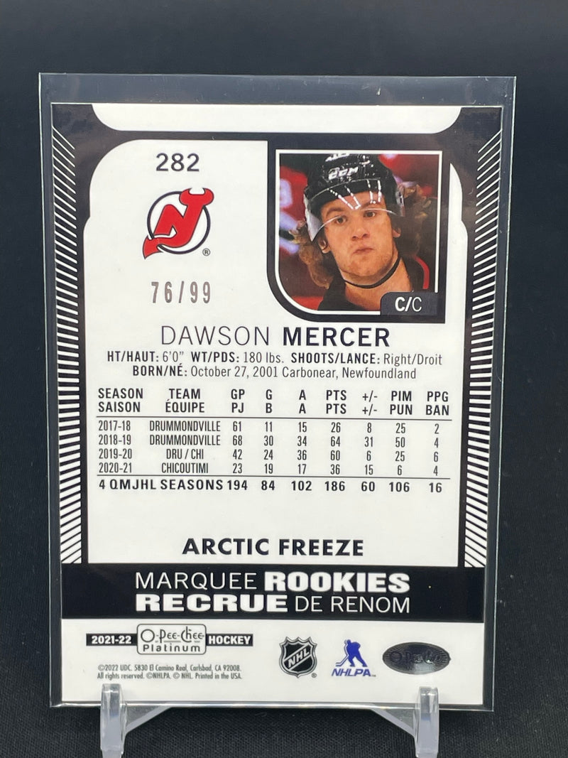 2021 UPPER DECK O-PEE-CHEE PLATINUM - MARQUEE ROOKIES - ARCTIC FREEZE - D. MERCER - #282 - #'D/99 - RC