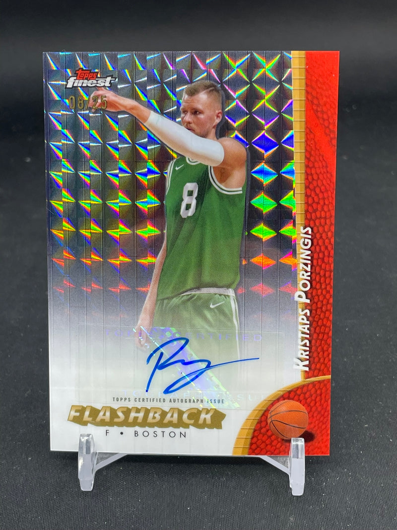 2024 TOPPS FINEST - BLACK GEOMETRIC - FLASHBACK - K. PORZINGIS - #FBA-KP - #'D/25 - AUTOGRAPH