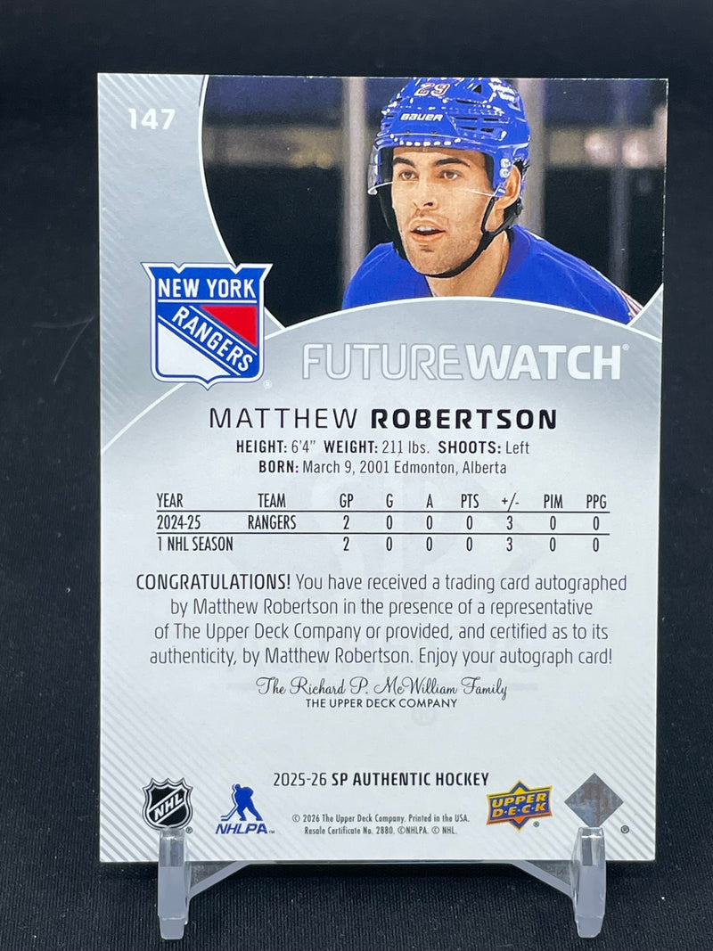 2025 UPPER DECK SP AUTHENTIC - INSCRIBED FUTURE WATCH AUTO - M. ROBERTSON - #147 - #'D/999 - AUTOGRAPH - RC