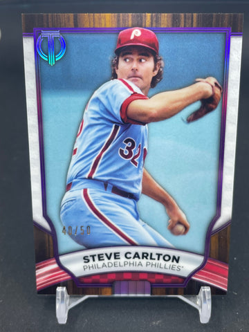 2022 TOPPS TRIBUTE - PURPLE - S. CARLTON - #43 - #'D/50