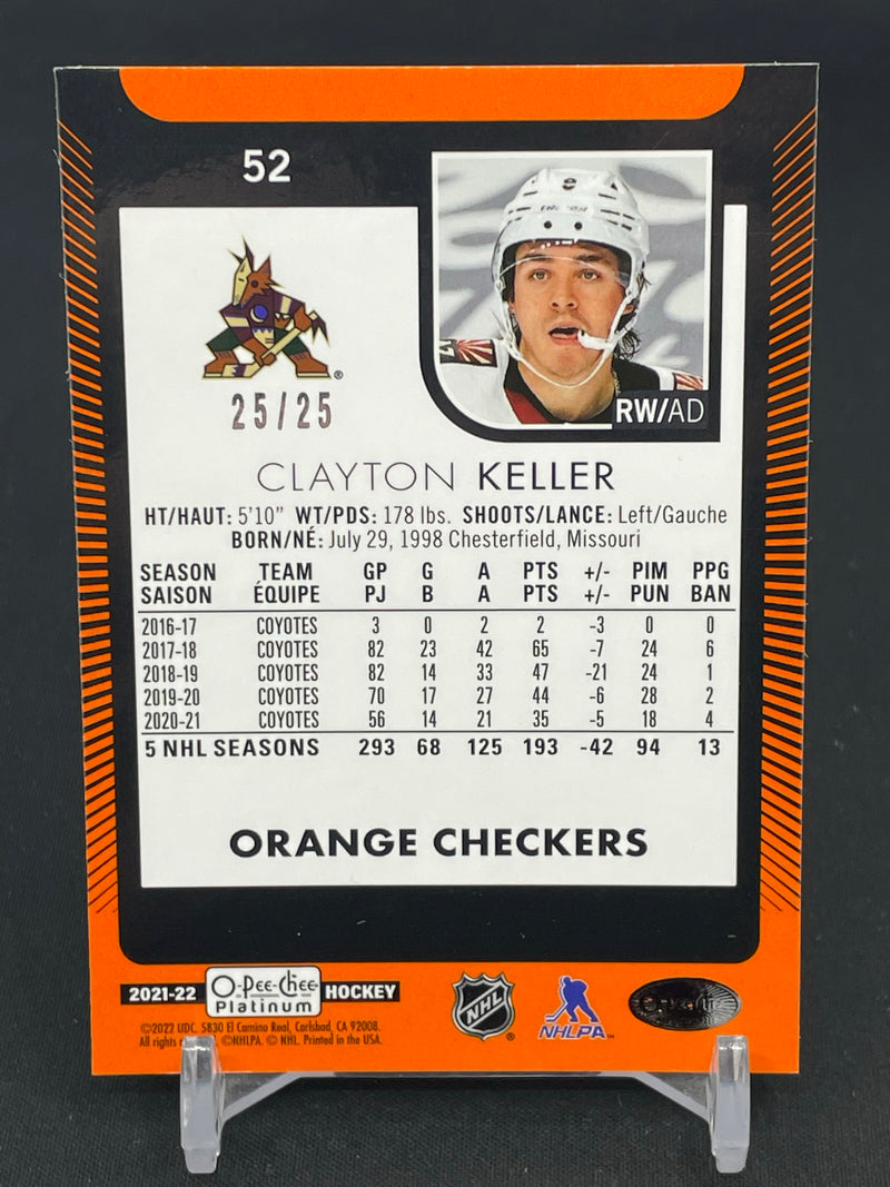 2021 UPPER DECK O-PEE-CHEE PLATINUM - ORANGE CHECKERS - C. KELLER - #52 - #'D/25