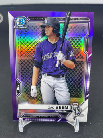 2021 TOPPS BOWMAN CHROME - PURPLE - Z. VEEN - #BCP-183 - #'D/250