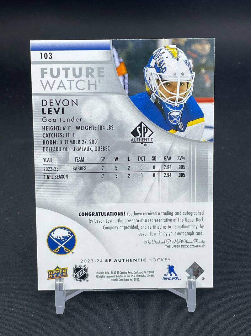 2023 UPPER DECK SP AUTHENTIC - FUTURE WATCH AUTO - D. LEVI - #103 - #'D/999 - AUTOGRAPH - RC