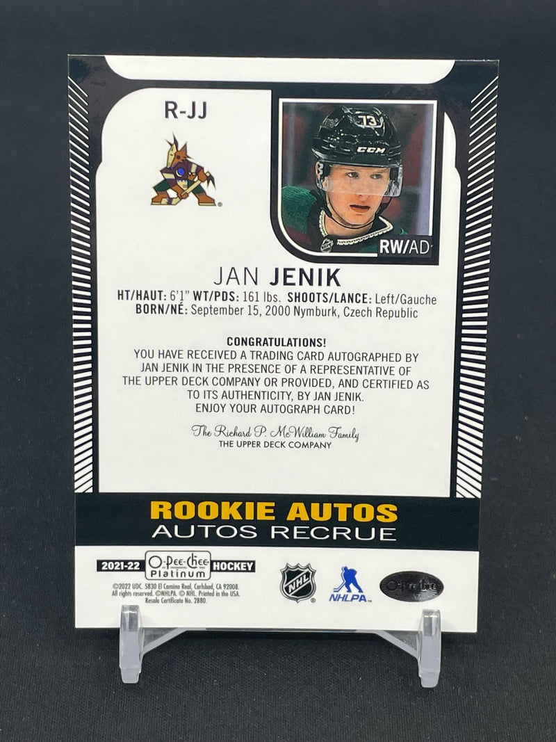 2021 UPPER DECK O-PEE-CHEE PLATINUM - ROOKIE AUTOS - J. JENIK -