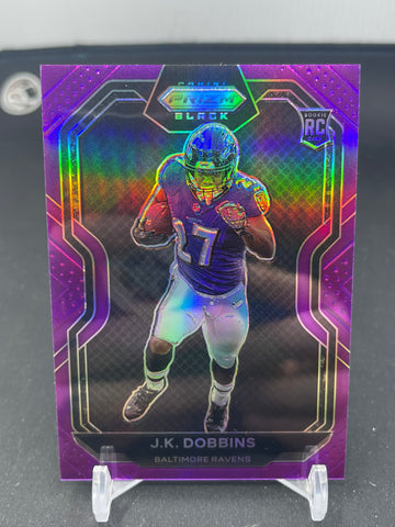 2020 PANINI CHRONICLES - PRIZM BLACK - PURPLE PRIZM - J. DOBBINS - #PB-6 - #'D/125