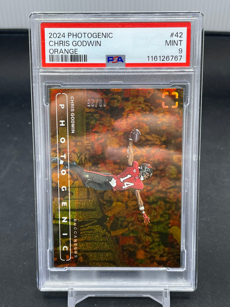 2024 PANINI PHOTOGENIC - ORANGE - C. GODWIN - #42 - #'D/25 - PSA 9