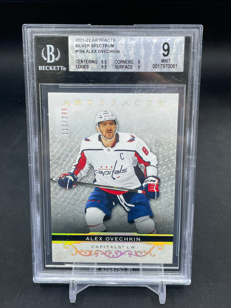 2021 UPPER DECK ARTIFACTS - SILVER SPECTRUM - A. OVECHKIN - #104 - #'D/299 - BGS 9