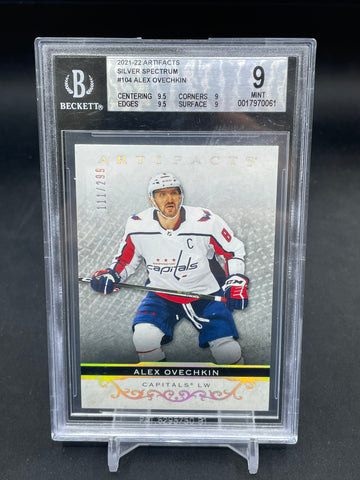 2021 UPPER DECK ARTIFACTS - SILVER SPECTRUM - A. OVECHKIN - #104 - #'D/299 - BGS 9