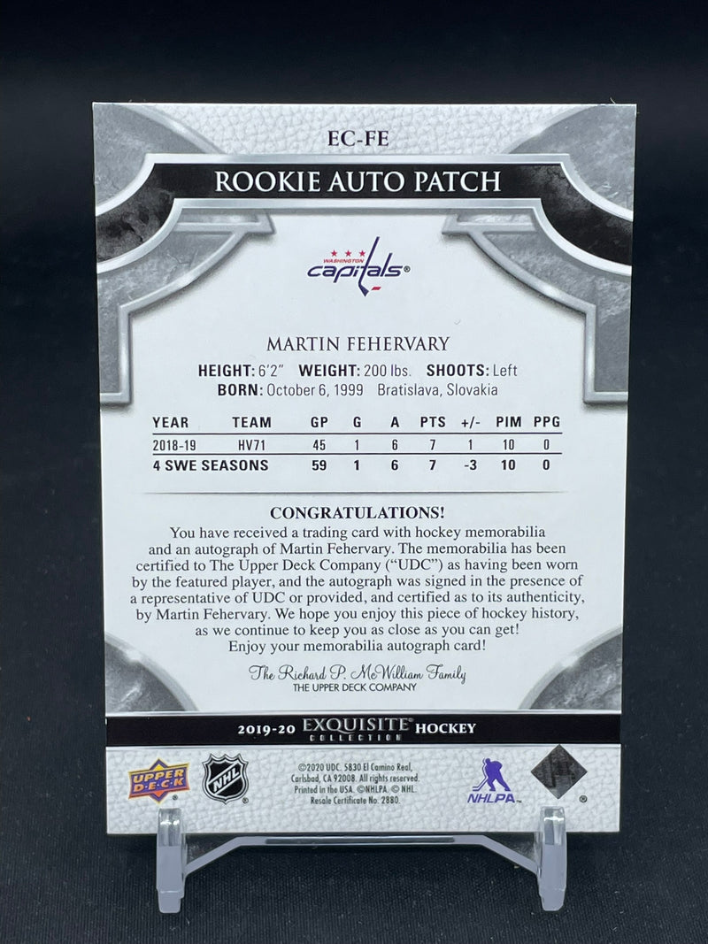 2019 UPPER DECK EXQUISITE - ROOKIE AUTO PATCH - M. FEHERVARY - #EC-FE - #'D/42 - RELIC - AUTOGRAPH - RC