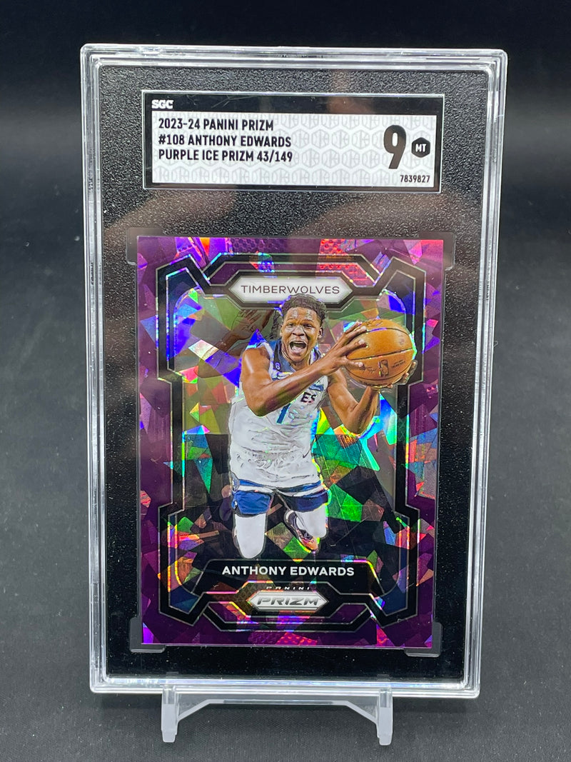2023 PANINI PRIZM - PURPLE ICE - A. EDWARDS - #108 - #'D/149 - SGC 9