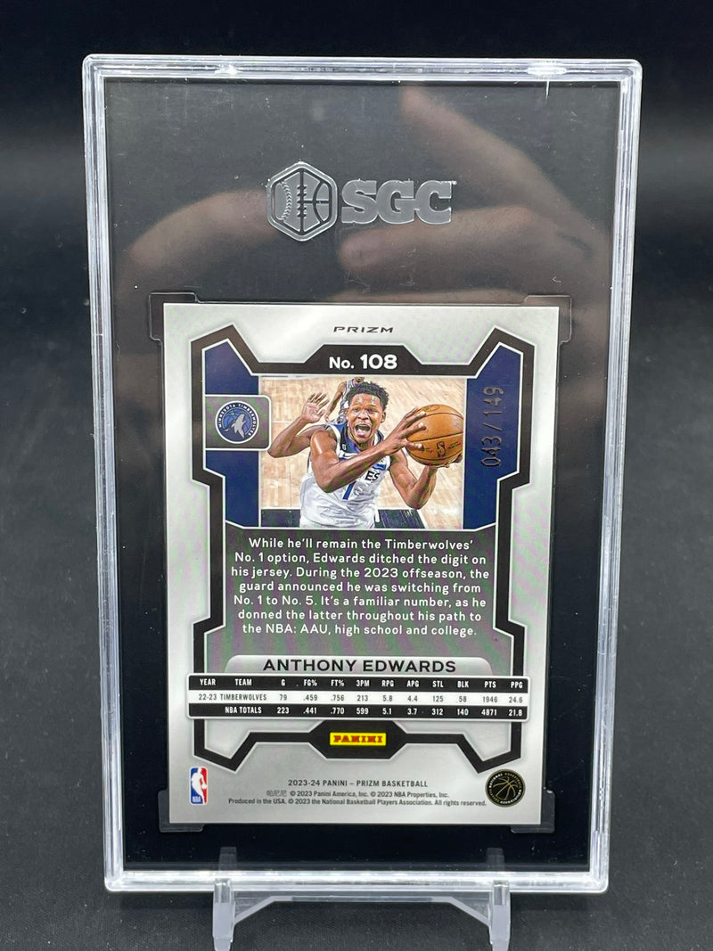 2023 PANINI PRIZM - PURPLE ICE - A. EDWARDS - #108 - #'D/149 - SGC 9