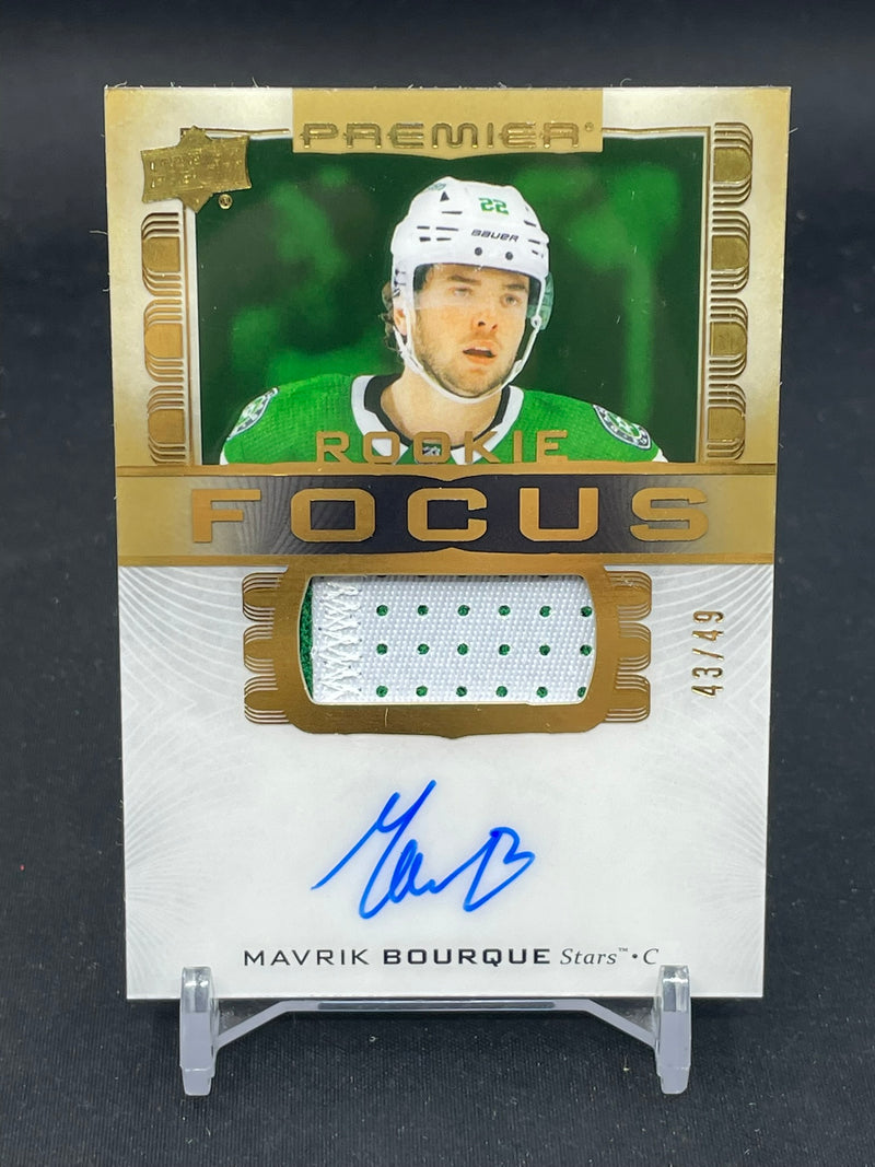 2024 UPPER DECK PREMIER - ROOKIE FOCUS - M. BOURQUE - #PFR-MB - #'D/49 - RELIC - AUTOGRAPH - RC