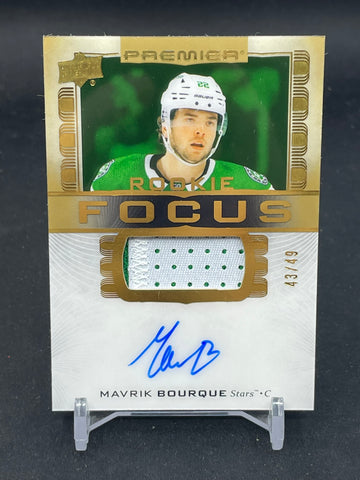 2024 UPPER DECK PREMIER - ROOKIE FOCUS - M. BOURQUE - #PFR-MB - #'D/49 - RELIC - AUTOGRAPH - RC