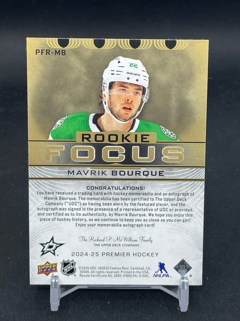 2024 UPPER DECK PREMIER - ROOKIE FOCUS - M. BOURQUE - #PFR-MB - #'D/49 - RELIC - AUTOGRAPH - RC