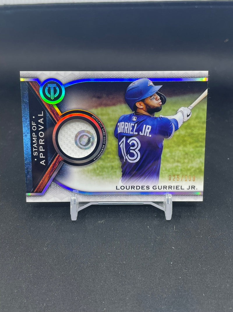 2021 TOPPS TRIBUTE - CERTIFIED STAMP OF APPROVAL - L. GURRIEL JR. - #SOA-LGJ - #'D/150 - RELIC