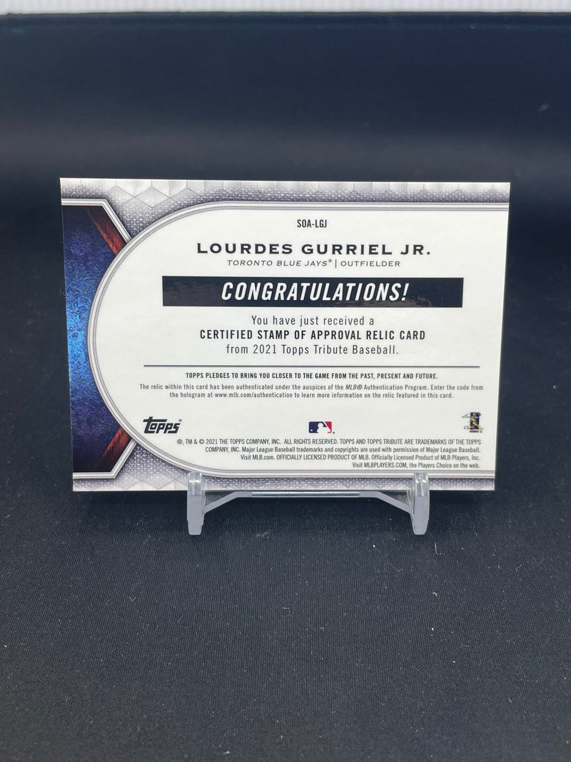 2021 TOPPS TRIBUTE - CERTIFIED STAMP OF APPROVAL - L. GURRIEL JR. - #SOA-LGJ - #'D/150 - RELIC
